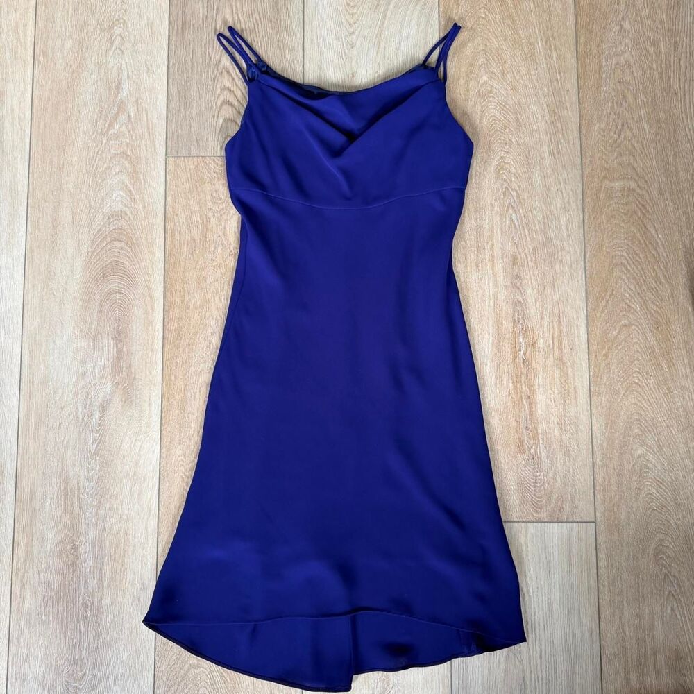 Evan Picone Purple Cowl Neck Midi Slip Dress Y2K Size 8